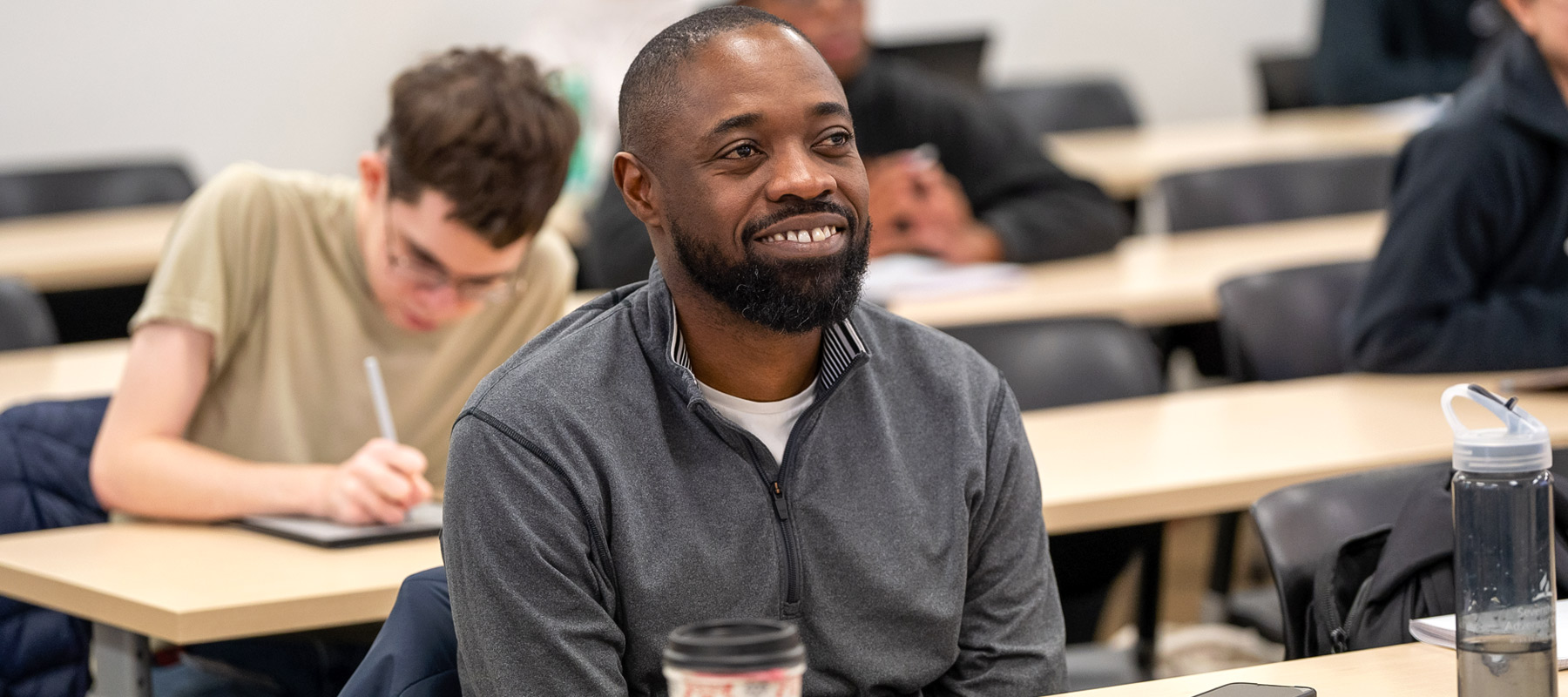 Student that is happy his credits will transfer from Normandale Community College 