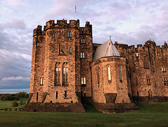 Photo of Alnwick Castle, where Normandale students take study abroad courses in England.