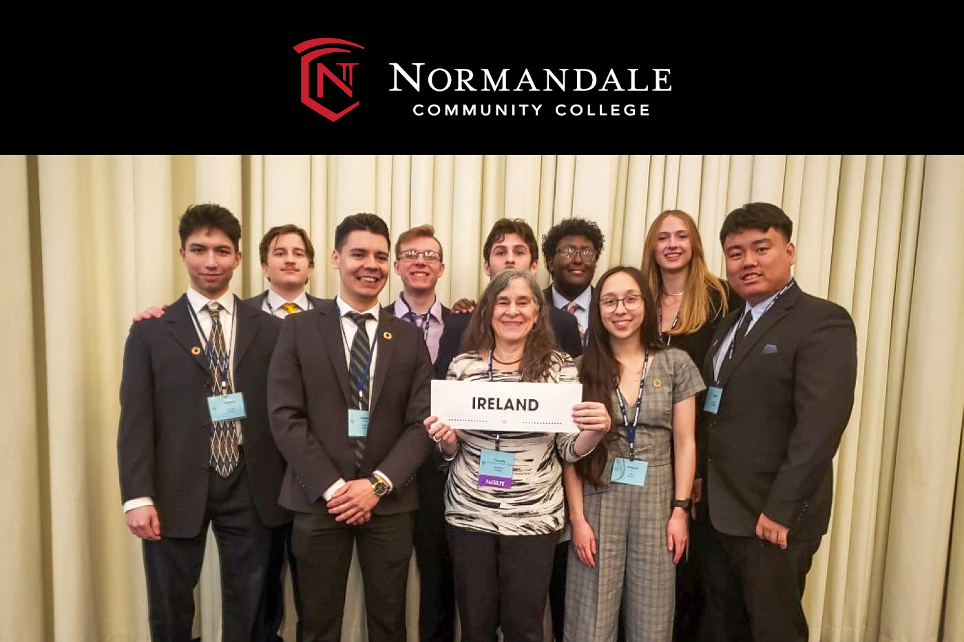 Normandale students and political science instructor at Model UN Conference in New York